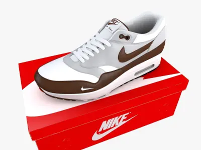 Nike Air Max 1 Leather Brown 3D model