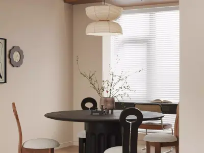 Modern living room dining room interior scenes  3D model 6
