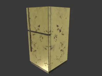 Refrigerator PBR Low Poly Game Ready gold Low-poly 3D model