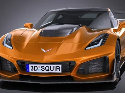 Chevrolet Corvette ZR1 CG 2019 LowPoly 3D model