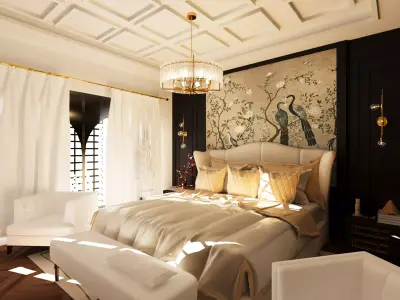 Classic Luxury Royal Rajwadi style Bedroom design 3d  3D model