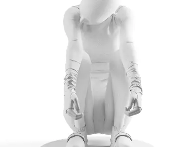 Sitting Girl 3D model