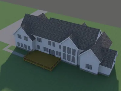 Modern Luxury Farm House 3D model