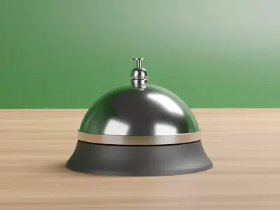 Service call bell realistic 3d model Low-poly 3D model