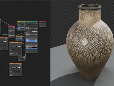 Clay jug - Game-Ready - AR VR Low-poly 3D model