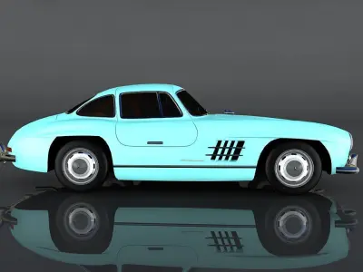 Mercedes-Benz 300 SL Low-poly 3D model