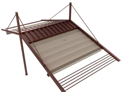 Motorized Pergola 3a bronze patina rust 3D model