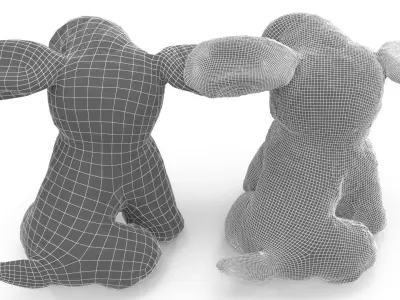 Plush Dog  - Low and High Poly Versions Low-poly 3D model