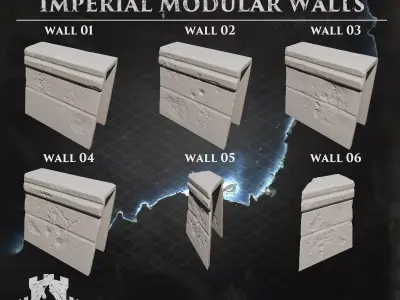 Phantom Bastion Imperial Modular Walls Free 3D print model