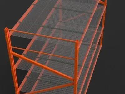 Industrial Rack Shelf Free low-poly 3D model