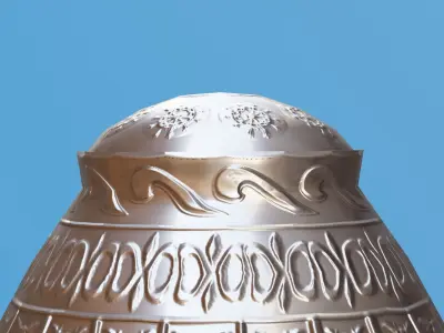 Ornate Silver Urn 3 Low-poly 3D model