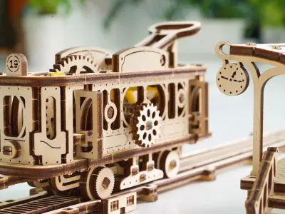 Tram Line - 3D DIY Wooden Mechanical Puzzle Model 3D model