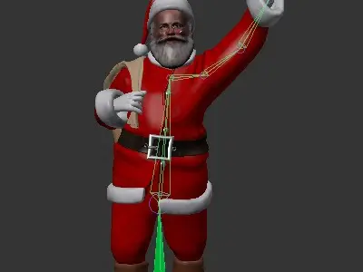 Papai Noel Treno e Renas  3D model