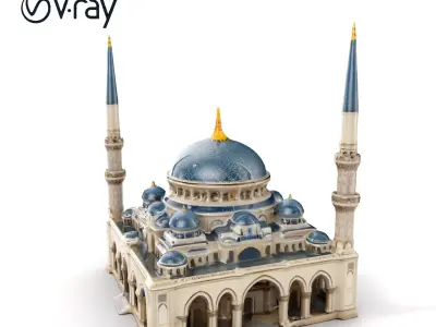 Ornate Mosque Architecture Model Pack Low-poly 3D model get