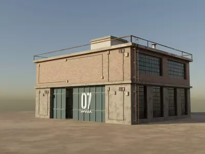 Low-Poly Warehouse with 4k textures Low-poly 3D model