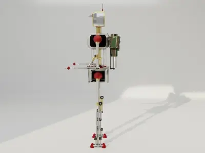 silver robot Free 3D model