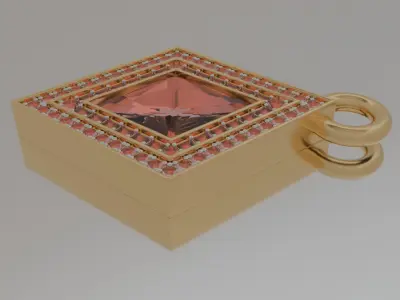 Ruby Pendant Crimson Tear 3D model jewerly 3D model