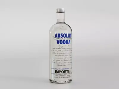 Absolut Vodka Bottle Low-poly 3D model