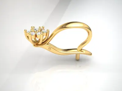 Earring E11 The luxury female earring with gems 3D print model