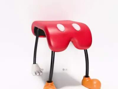  Mickey Pants Bedside Table Chair Props Second Life toy 3D print model