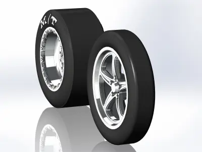 Wheels Keizer Verbrand for scale model of dragster 3D print model