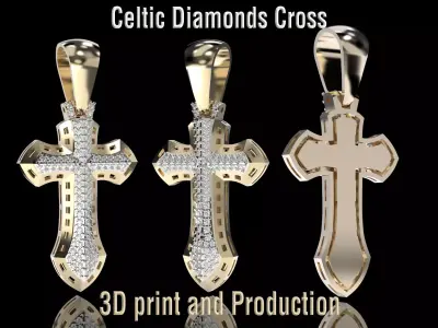 Celtic Diamond Cross 3D print model