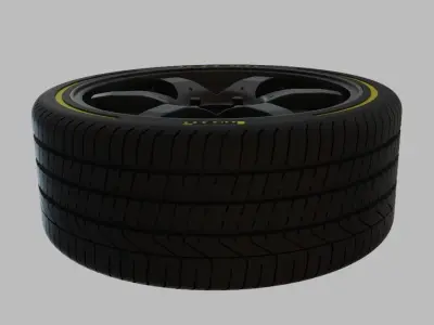 Miniature Konig Backbone Rim  and Tire - 3D Print - No Textures 3D print model