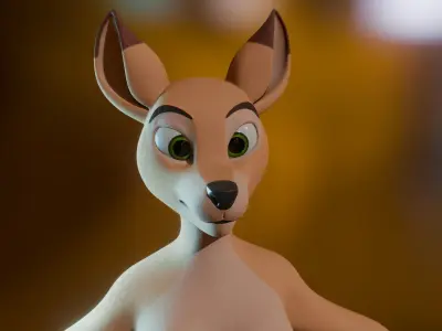Nicole Anthro Deer Low-poly 3D model
