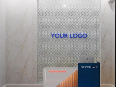 Modern Office Reception Area 3D Model 3D model