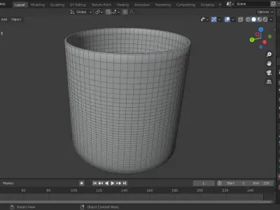 Ceramic White Pot 3 Free 3D model