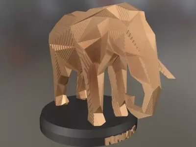 Parametric Elephant Low-poly 3D model