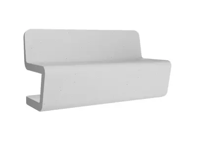 Concrete bench and chair FLOW  3D model