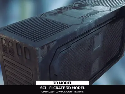 Sci-Fi Box Low Polygon Game Ready Low-poly 3D model