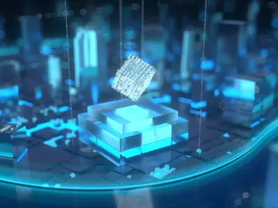 City-A futuristic city with cube 3D model