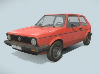 Volkswagen Golf I Low Poly Low-poly 3D model