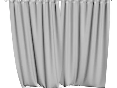 Pink window curtains 3D model
