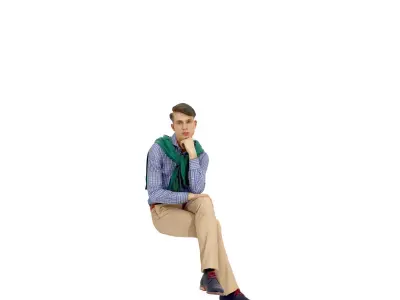 Classy Sitting Man CMan0325-HD2-O01P01-S - 3D Human  Low-poly 3D model