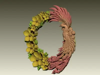 Phoenix Flower pendant 3D print model