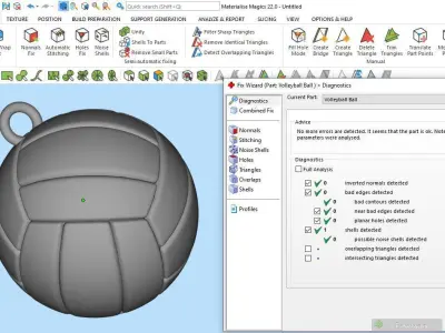 Volleyball Ball Pendant Silver Gold  Print 3D print model