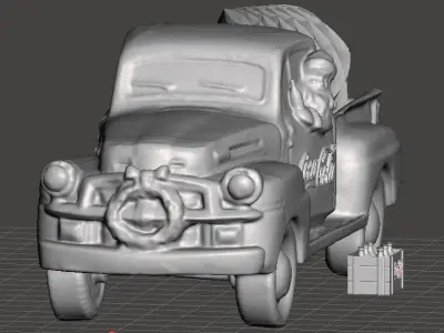 coka cola santa pick up truck 3D print model