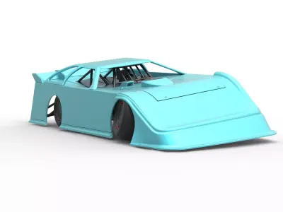 Super Dirt Late model while turning Scale 1 to 25 3D print model