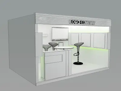 Booth Exhibition Stand a405b  3D model