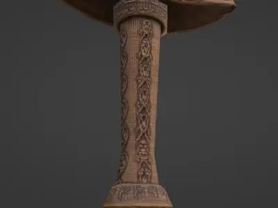 Decorated Wooden Sword Free low-poly 3D model