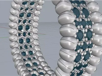 Ring Perlee - Clover diamonds 3 rows 3D print model