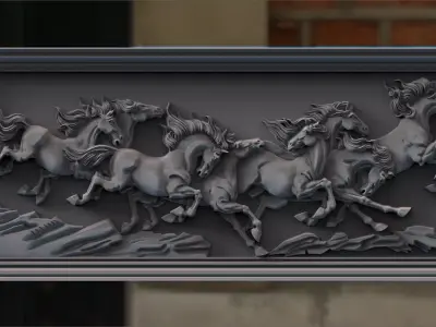 Eight Horses for CNC and  3D print model