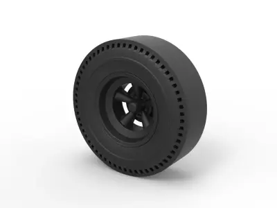 Rear wheel of old school dragster 3D print model