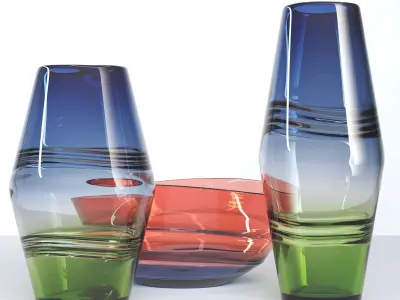 Glass Vase Set 1 3D model