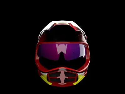 low poly motorcross helmet  Low-poly 3D model