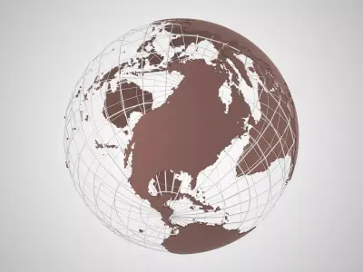 Globe News Skeleton Dark Mocha Color 3D model