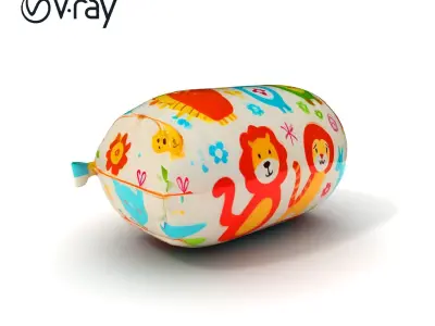 Colorful Animal Print Pillow Model Pack Low-poly 3D model